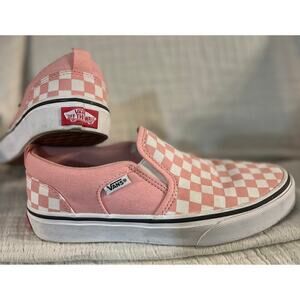 Vans checkerboard slip on sneakers size 4